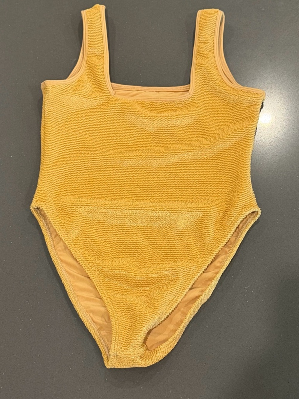 Montce Allie One Piece Swimsuit in a Yellow Gold Sz Small EUC Quiet Luxury Beach - Picture 3 of 14
